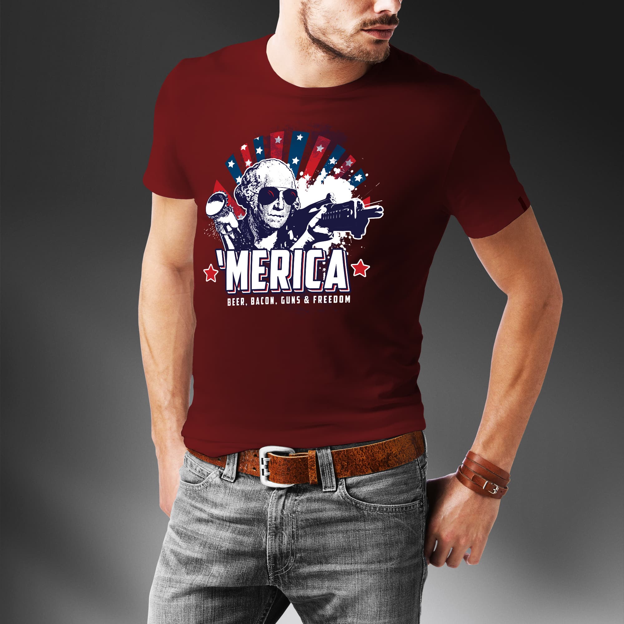 'Merica - Beer, Bacon, Guns and Freedom Tee Shirt